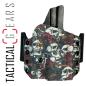 Preview: BLACK TRIDENT® "RAVEN" G19 FAST OWB HOLSTER RECHTSHÄNDIG SKULLS & ROSES